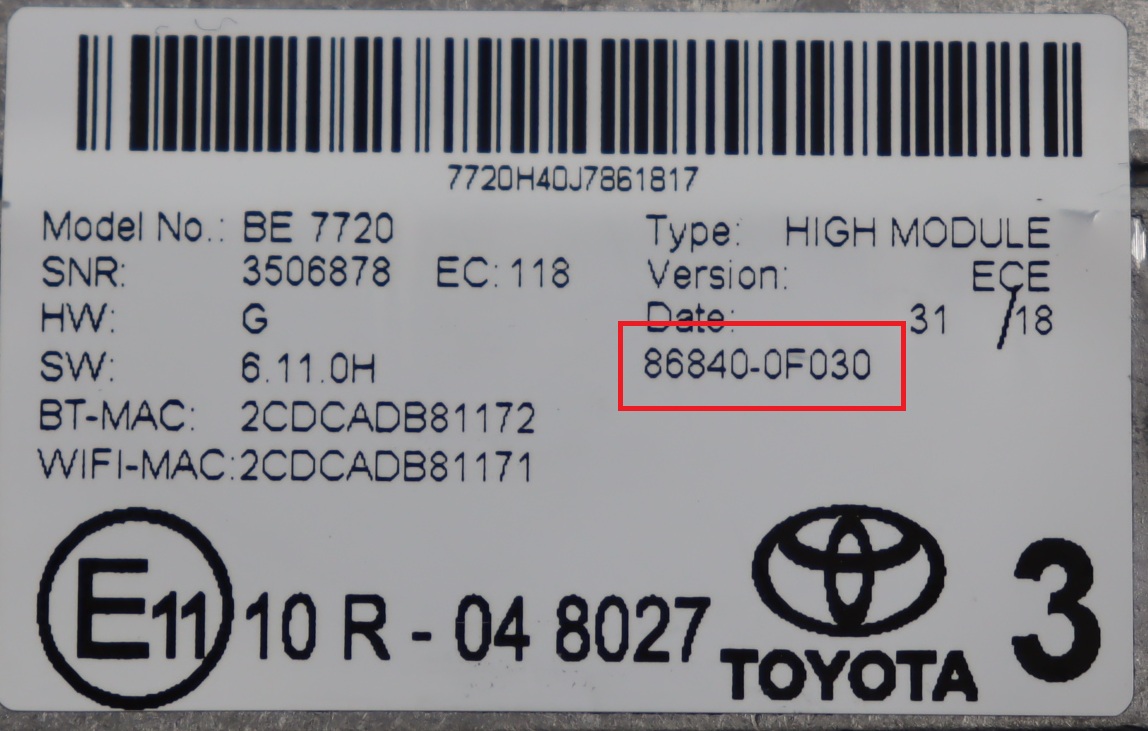 Toyota - RAV 4 4e gen. facelift vanaf 2016 Navigatiemodule reparatie