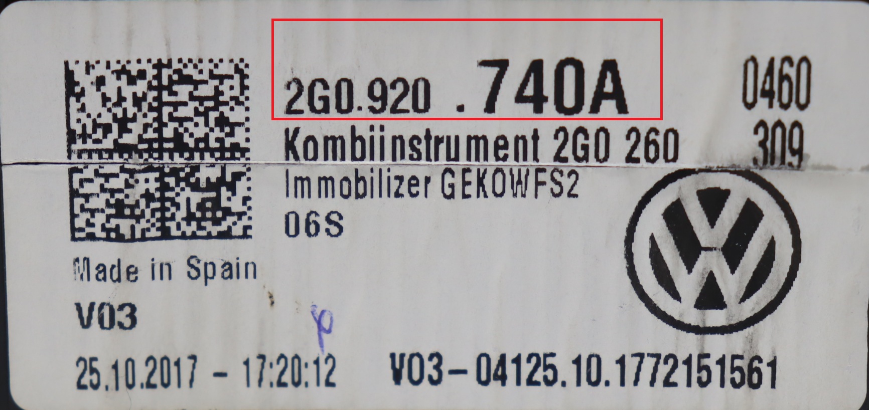 Volkswagen - Polo 6 (AW vanaf 2017) Tellerpaneel reparatie