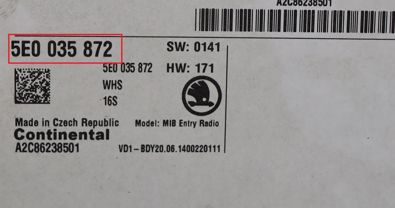 Westfalia - Octavia 3 (5E) vanaf 2014 Radio mediatoestel reparatie