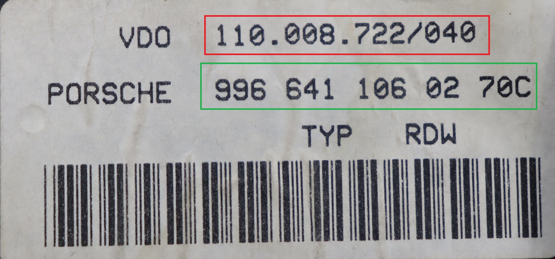 Porsche - 996 vanaf 1998 Tellerpaneel reparatie