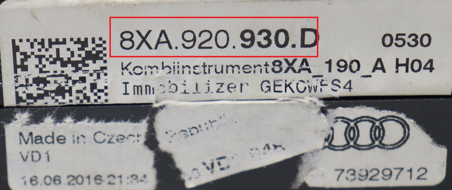 Audi - A1 generatie 1 facelift 2015 Tellerpaneel reparatie