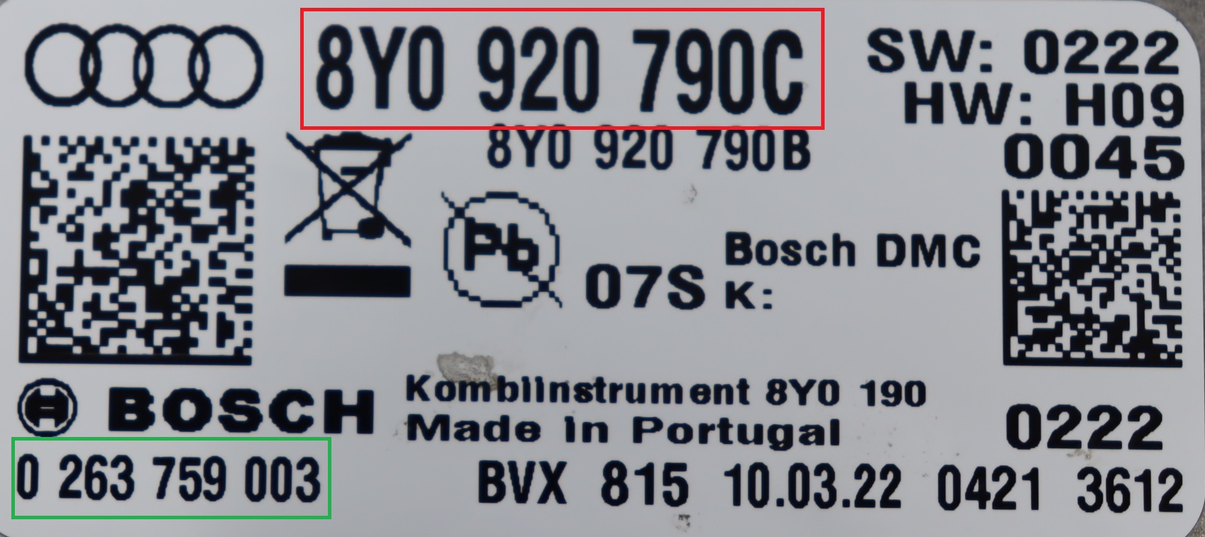 Audi - A3 8Y vanaf 2020 Tellerpaneel reparatie