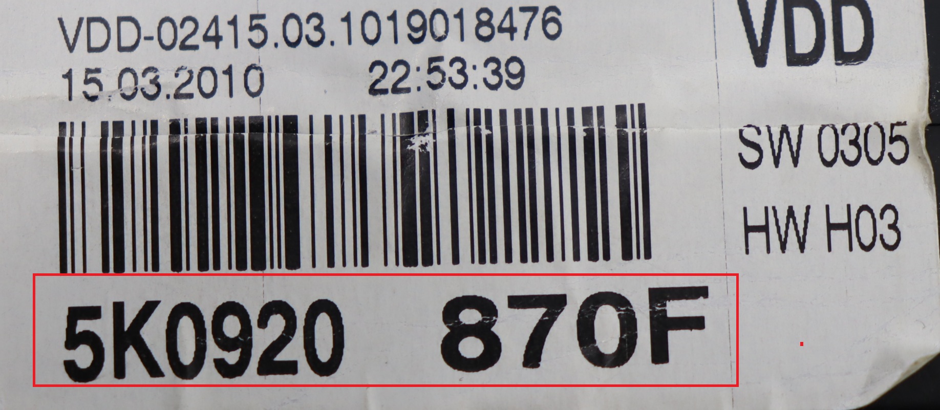 Volkswagen - Golf 6 vanaf 2008 Tellerpaneel reparatie