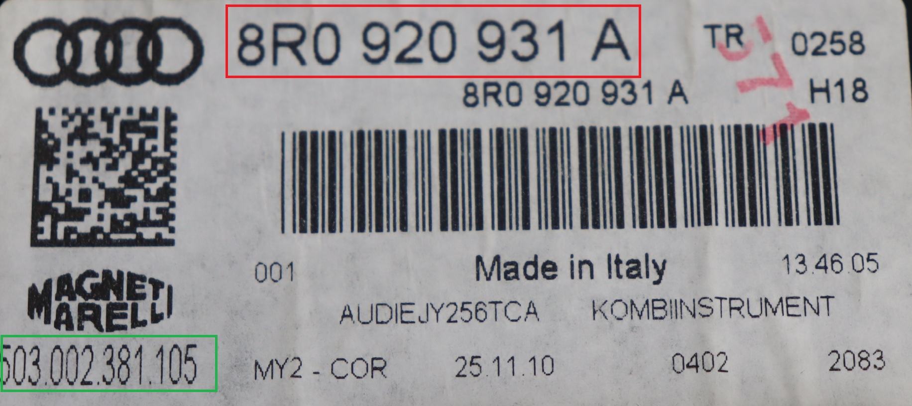 Audi - A6 4G facelift vanaf 2014 Tellerpaneel reparatie