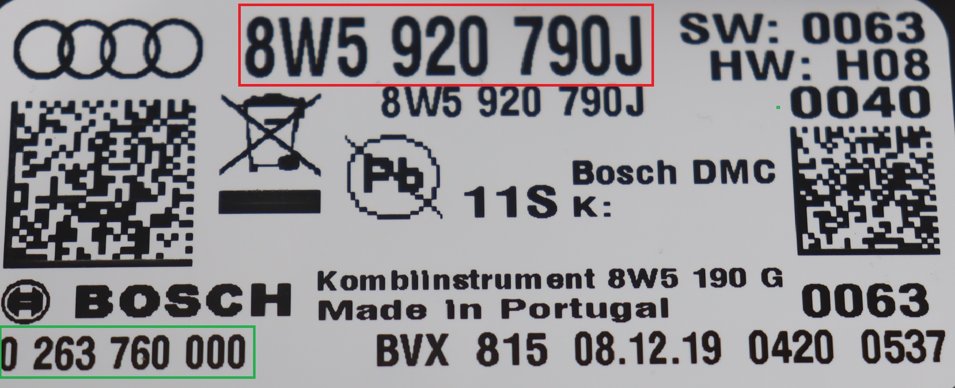 Audi - A4 B9 facelift v.a. 2019 Tellerpaneel reparatie