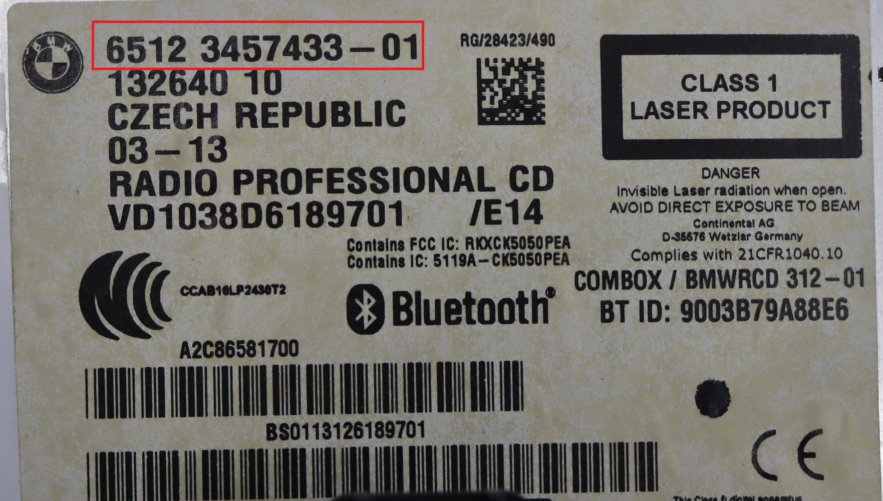 Yamaha - Cabrio R57 vanaf 2009 Radio CD-Speler reparatie