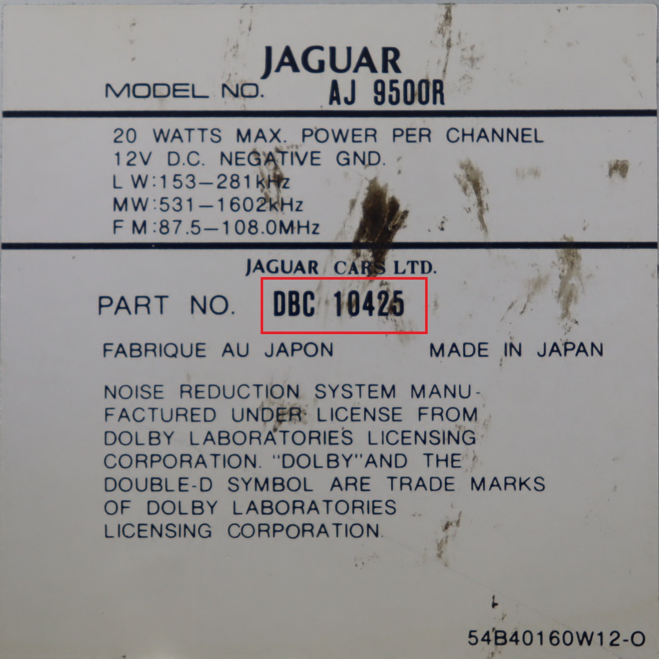 Yamaha - XJ X300 vanaf 1994 Radiotoestel reparatie