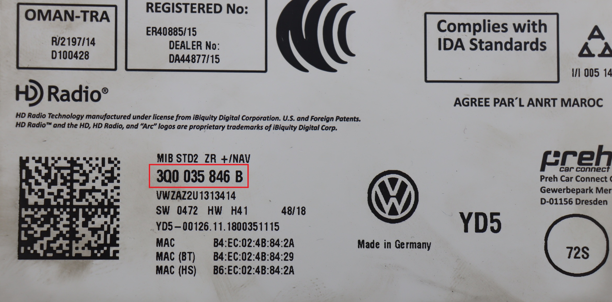 Volkswagen - Touran 5T vanaf 2015 Navigatiemodule reparatie