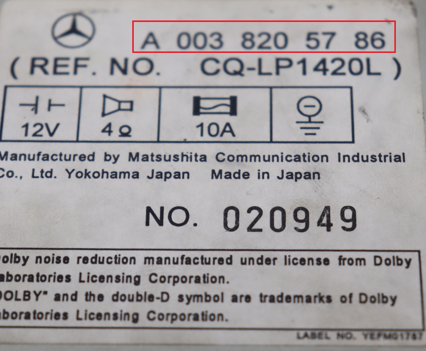 Mercedes - SL-Klasse R129 vanaf 1989 Radio Cassettespeler reparatie