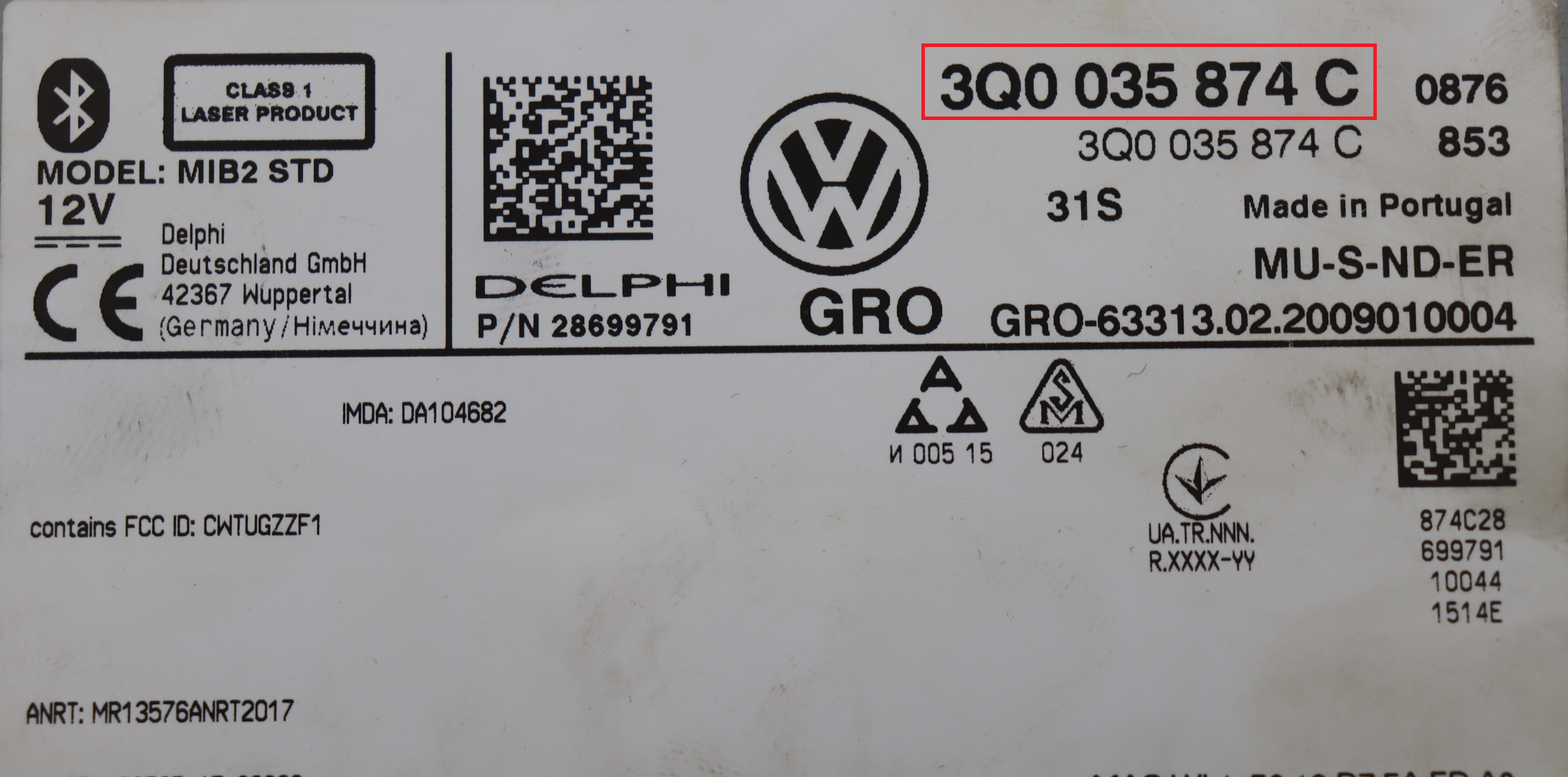 Volkswagen - T-Roc A1 vanaf 2017 Navigatiemodule reparatie