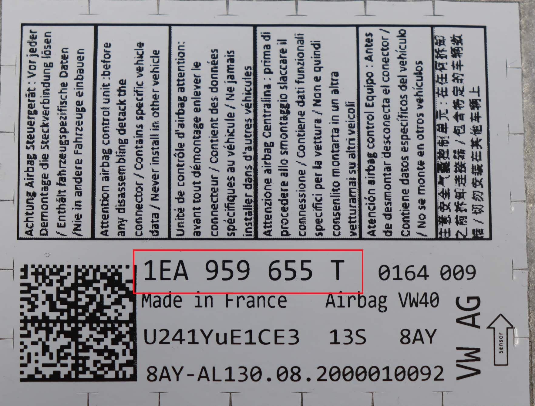 Skoda - Superb 3 facelift vanaf 2019 Airbagmodule reparatie