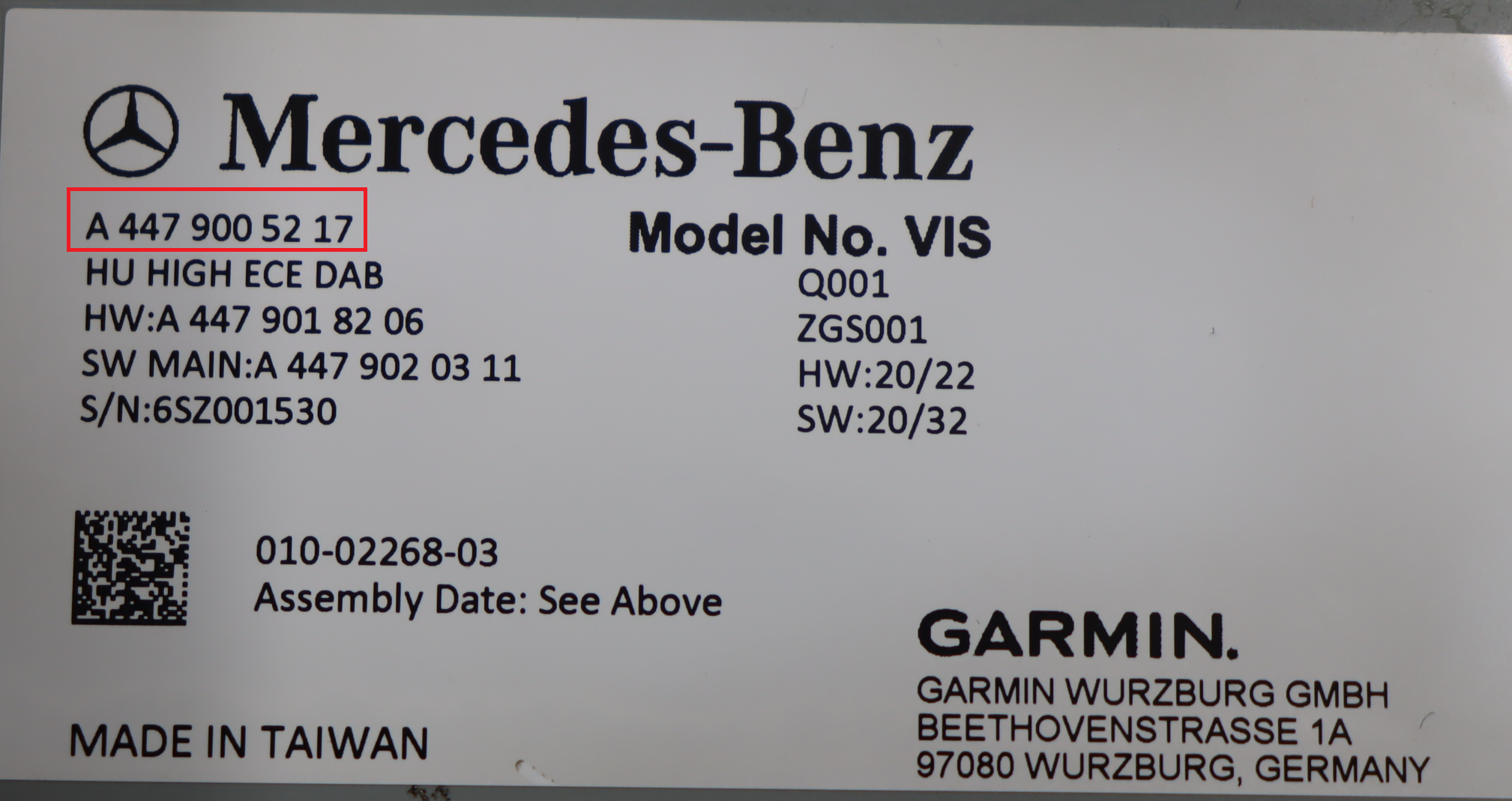 Westfalia - Vito W 447 1ste facelift vanaf 2019 Navigatietoestel reparatie