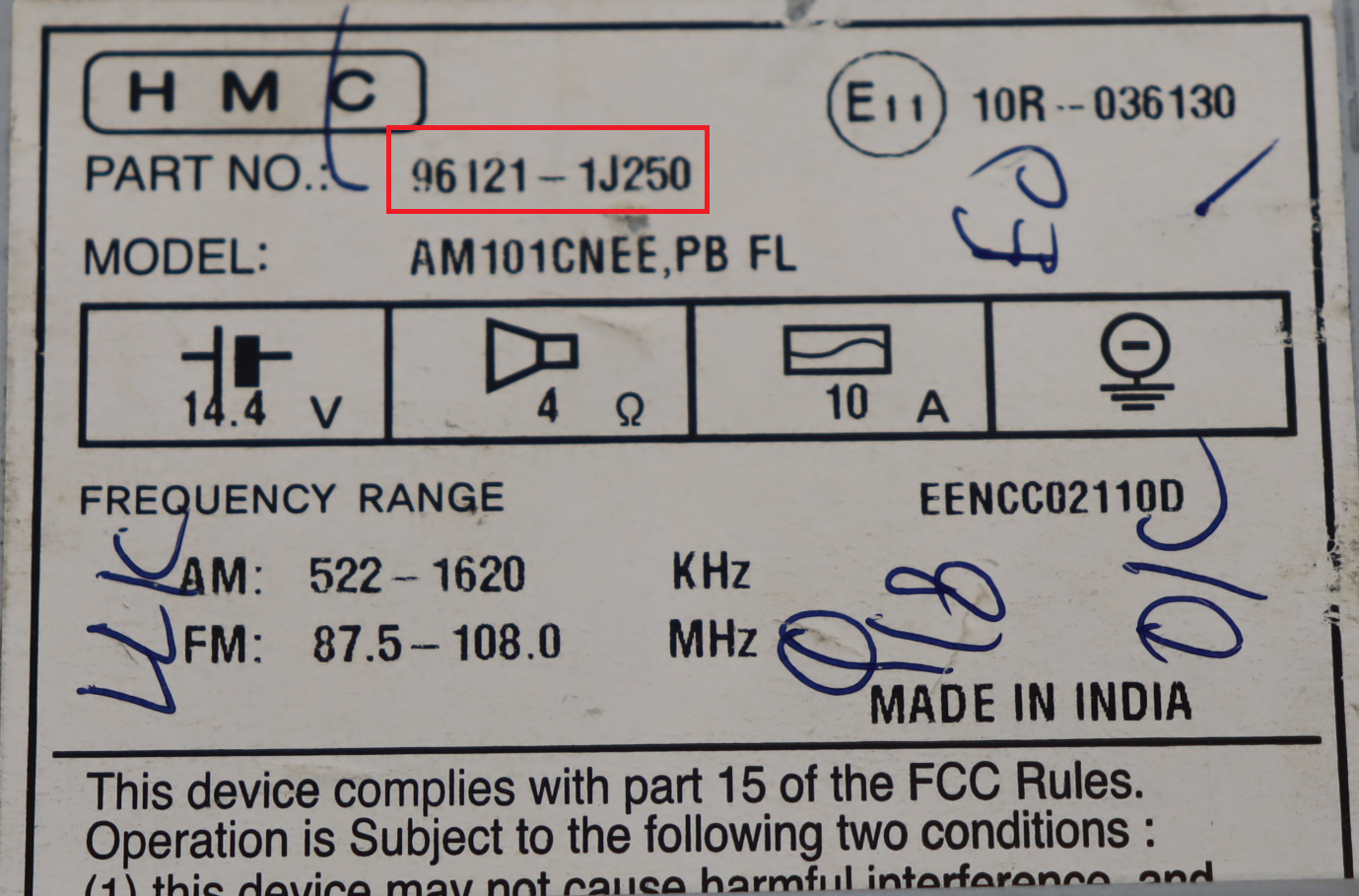 Westfalia - I 20 1e gen. facelift vanaf 2012 Radio CD-Speler reparatie