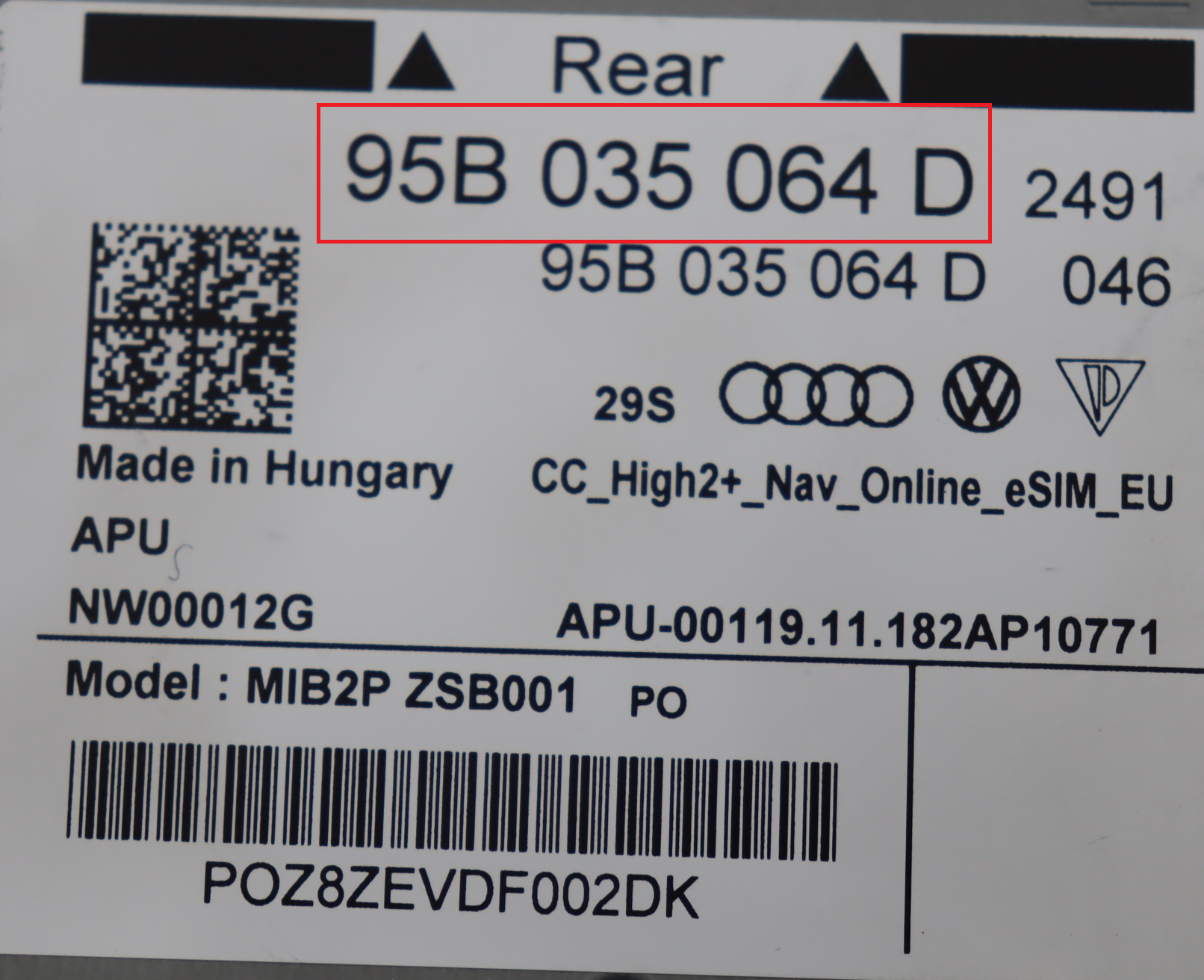 Porsche - Macan 1e facelift v.a. 2018 Navigatiemodule reparatie