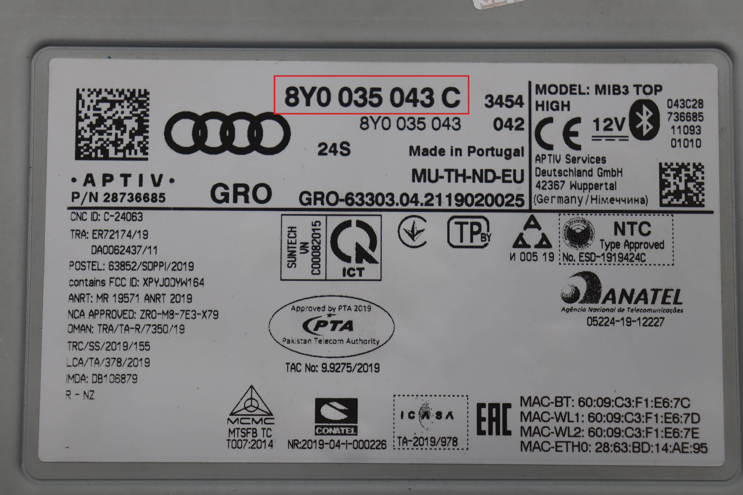 Audi - A3 8Y vanaf 2020 Navigatiemodule reparatie