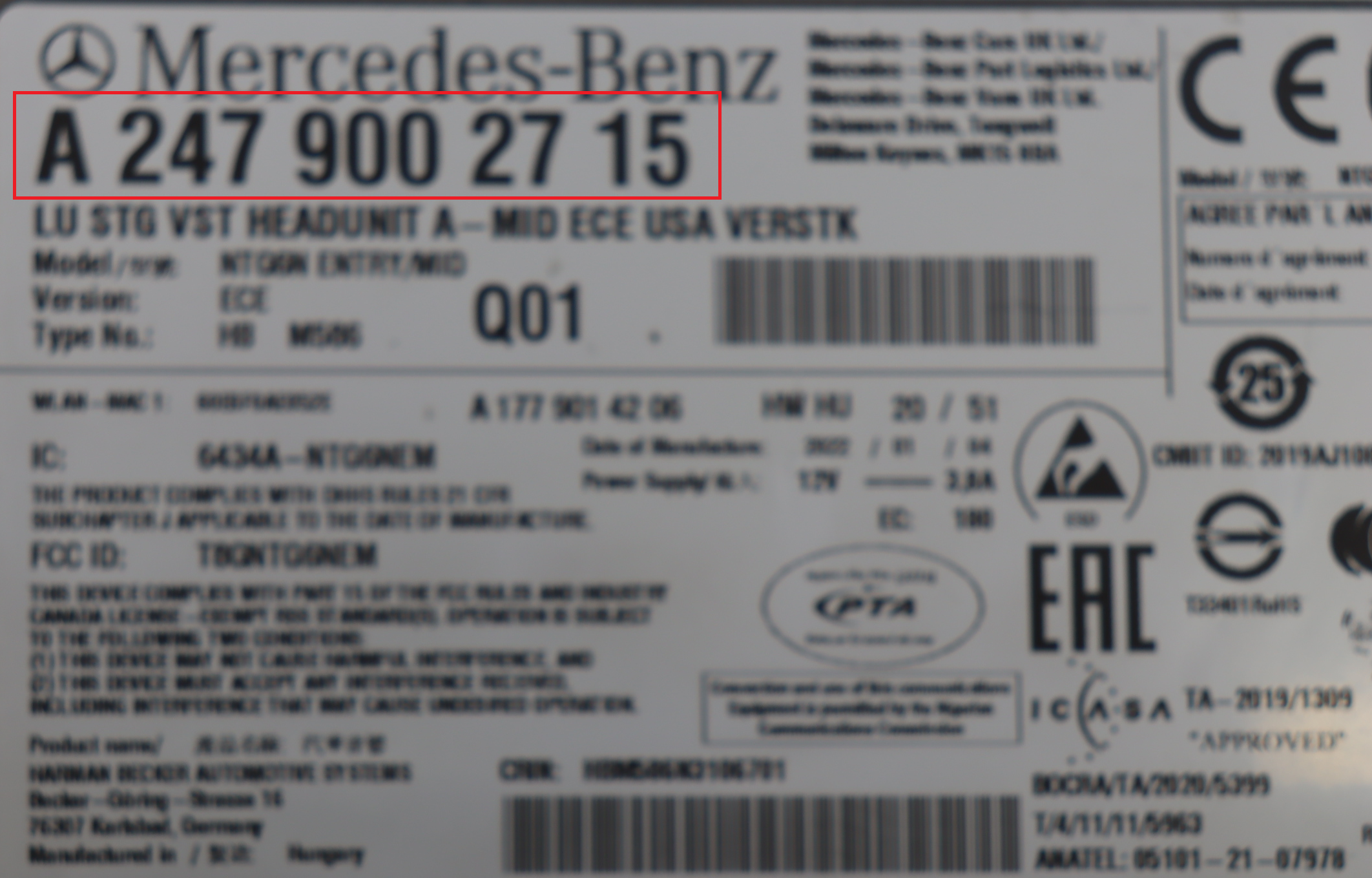 Mercedes - Sprinter W907 (vanaf 2018) Navigatiemodule reparatie