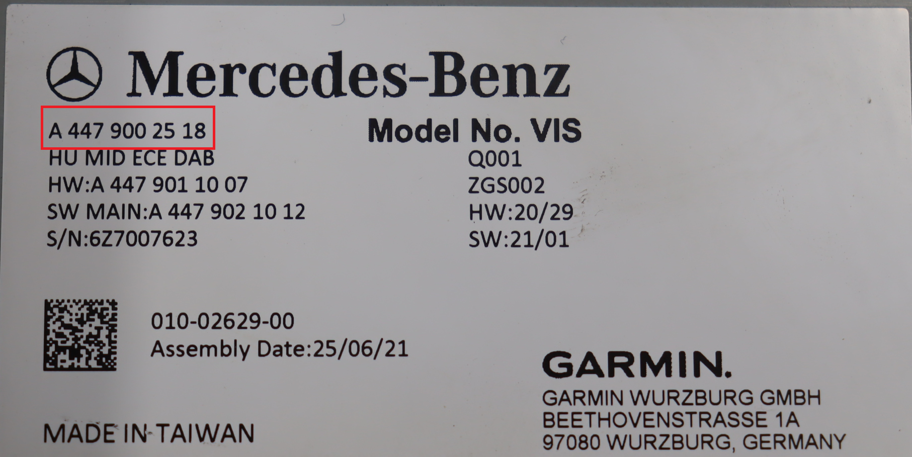 Mercedes - Vito W447 vanaf 2014 Navigatietoestel reparatie