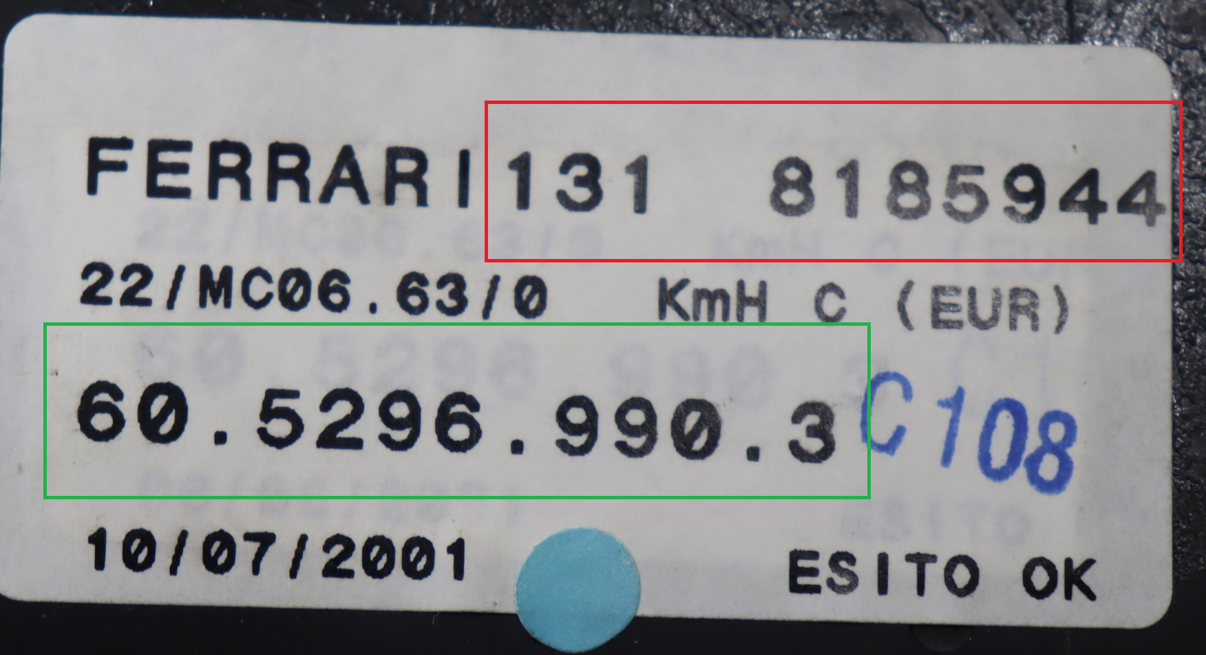 Ferrari - 360 Spider vanaf 1999 Tellerpaneel reparatie