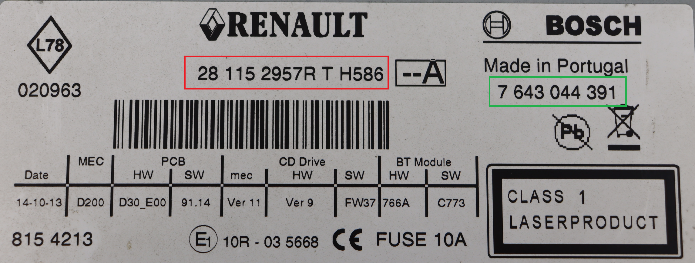 Opel - Vivaro B vanaf 2014 Radio CD-Speler reparatie