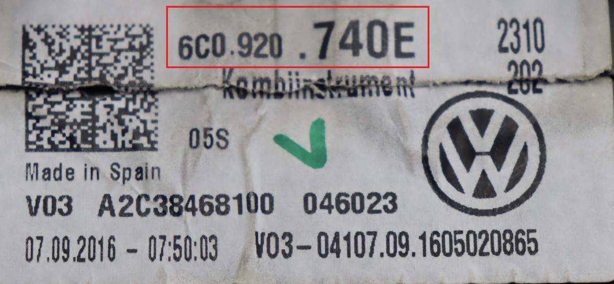 Volkswagen - Polo 6C vanaf 2014 Tellerpaneel reparatie