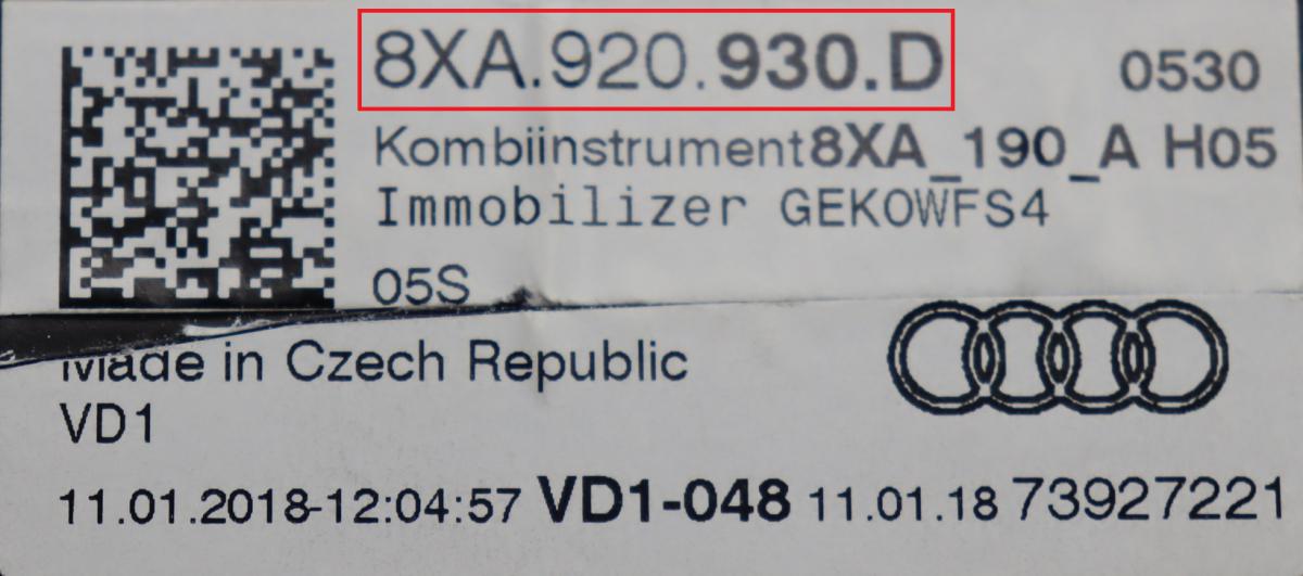 Audi - A1 vanaf 2010 Tellerpaneel reparatie