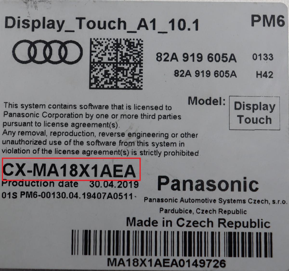 Audi - A1 vanaf 2018 Navigatiescherm reparatie