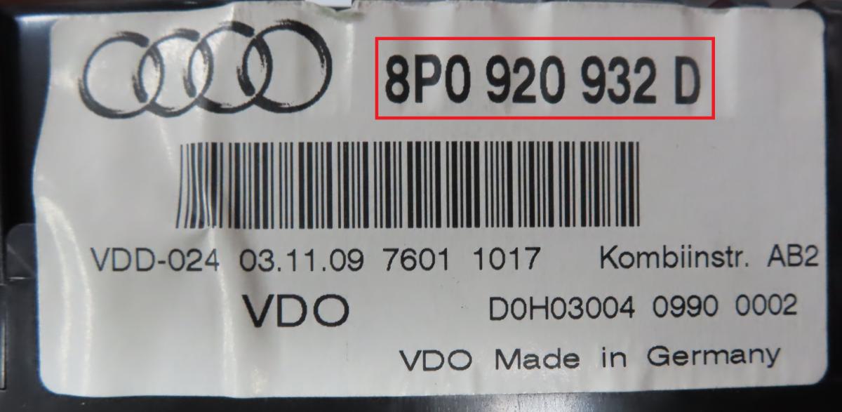 Audi - A3 8P vanaf 2003 Tellerpaneel reparatie