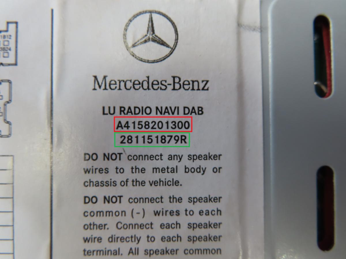 Mercedes - Citan W415 vanaf 2012 Navigatietoestel reparatie