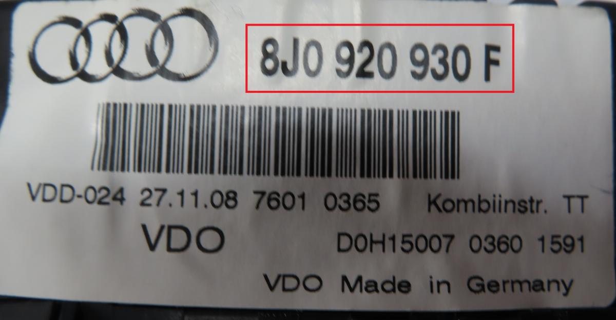Audi - TT 8J vanaf 2006 Tellerpaneel reparatie