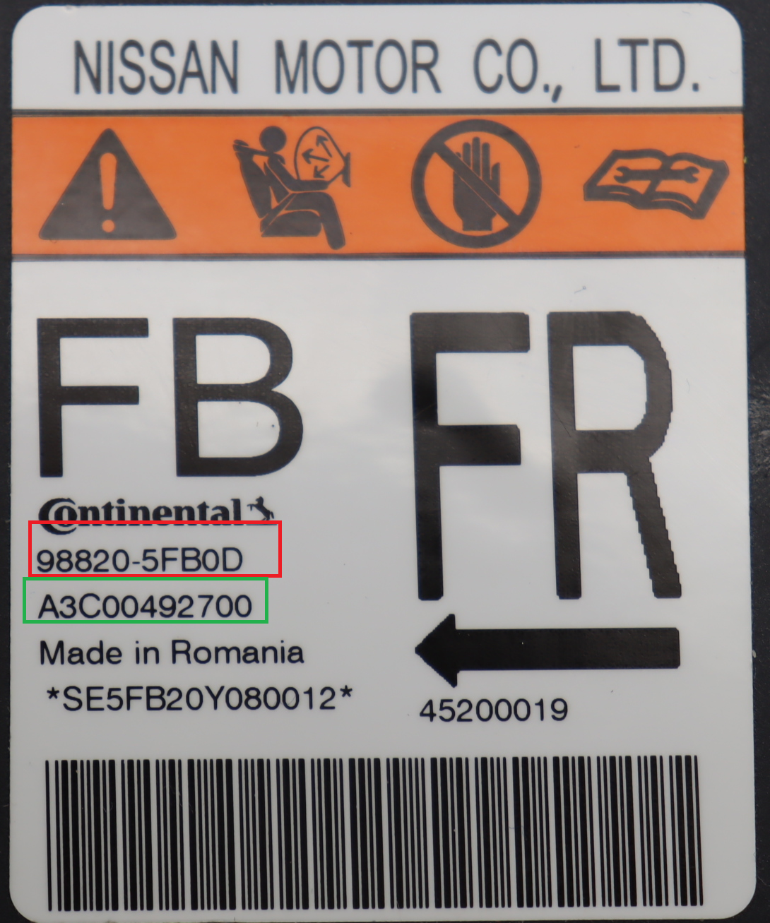 Nissan - Micra K14 facelift v.a. 2019 Airbagmodule reparatie