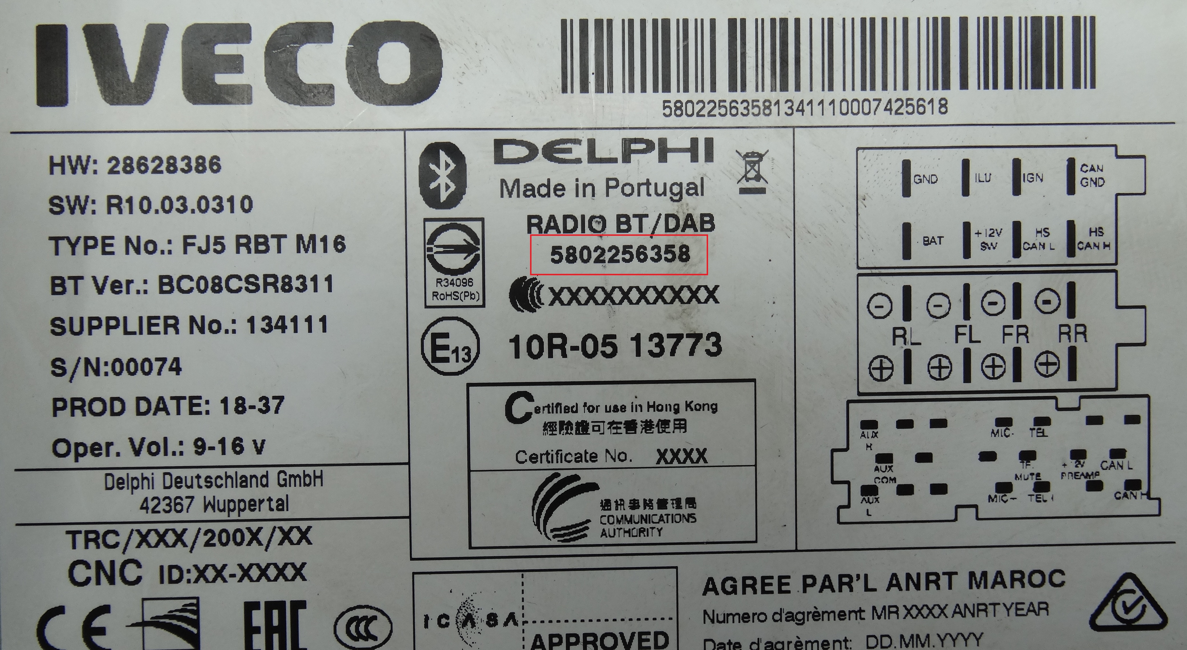 Iveco - Daily 7 vanaf 2019 Radio mediatoestel reparatie