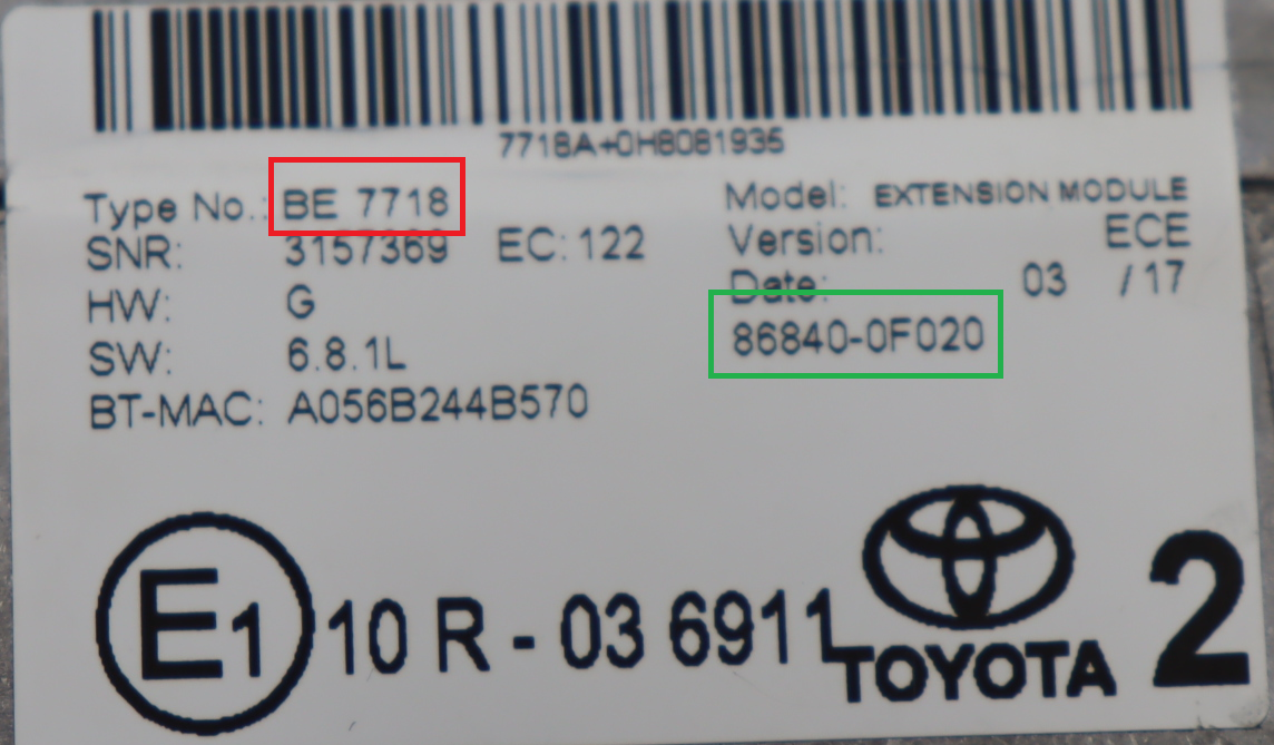 Toyota - Hilux 8ste gen. vanaf 2015 Navigatiemodule reparatie