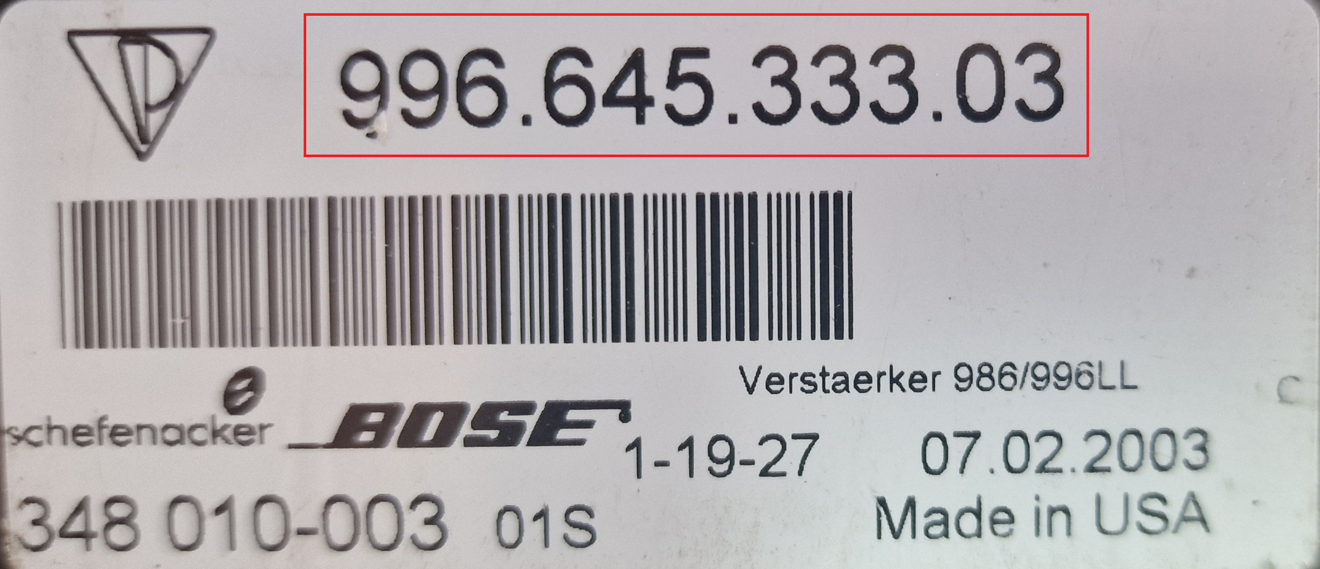 Porsche - 996 vanaf 1998 Versterker reparatie